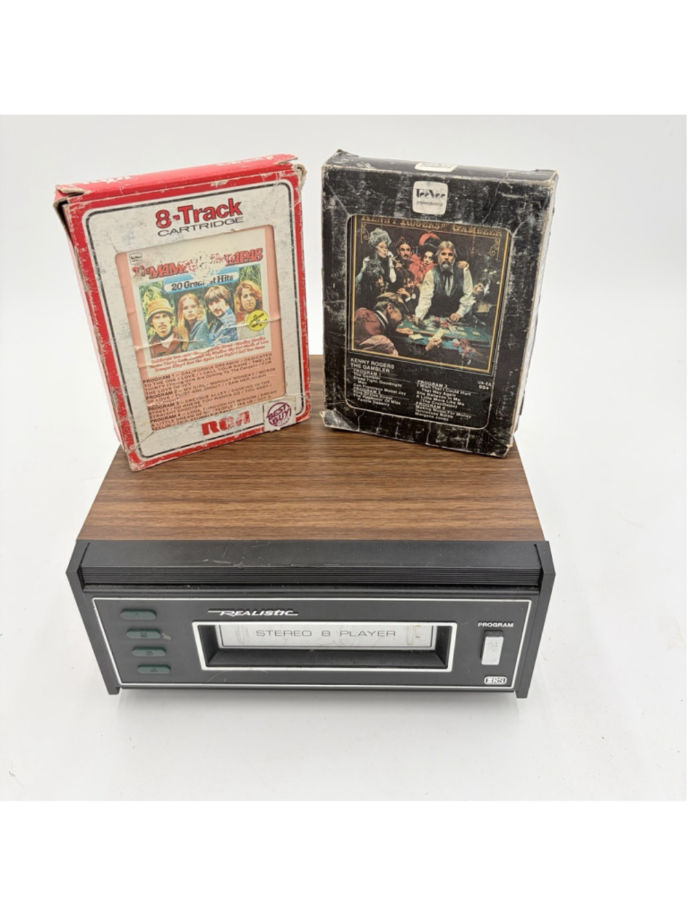 Realistic TR-168 8-Track Player Deck 14-1921 Woodgrain With Tracks